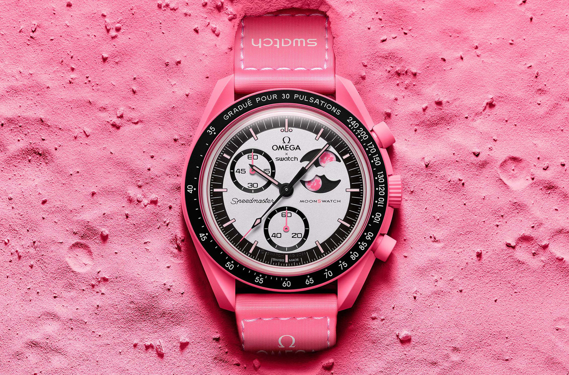 時計 Swatch MISSION TO THE PINK MOONPHASE Omega х Swatch MoonSwatch Mission to The Pink Moonphase