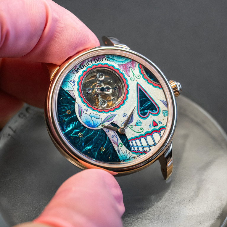 Jaquet Droz с турбийоном в честь Дня мертвых, Greubel Forsey с энергосберегающей секундной стрелкой…