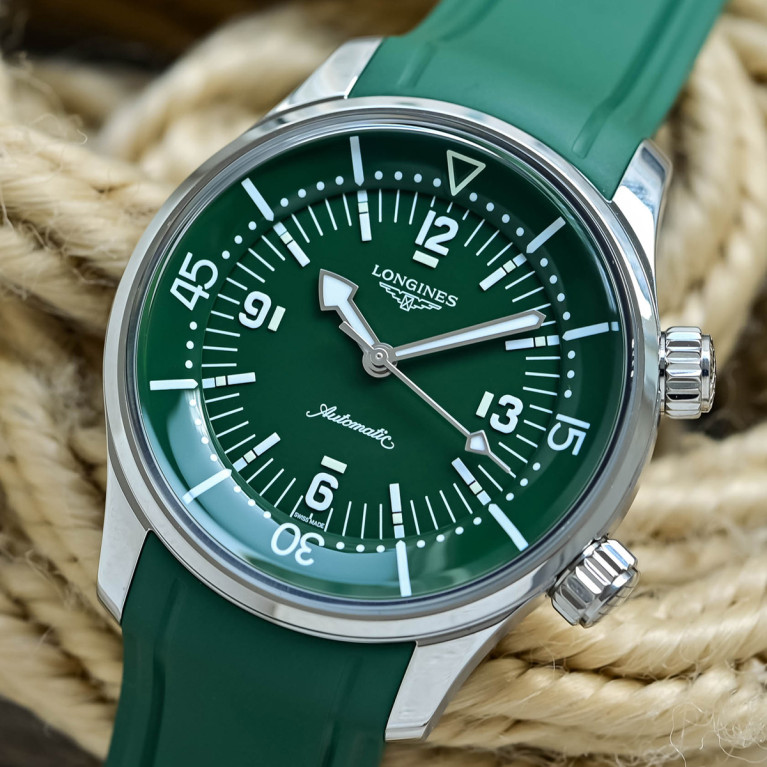 Longines Legend Diver 39mm Green Rubber Edition