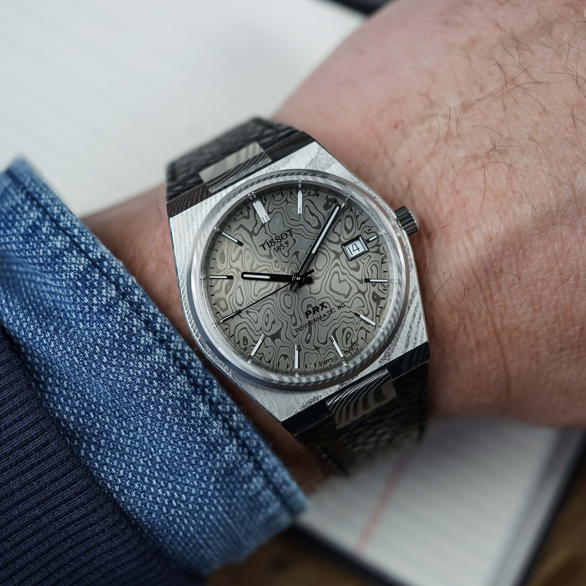 Tissot PRX Powermatic 80 38mm Damascus Steel