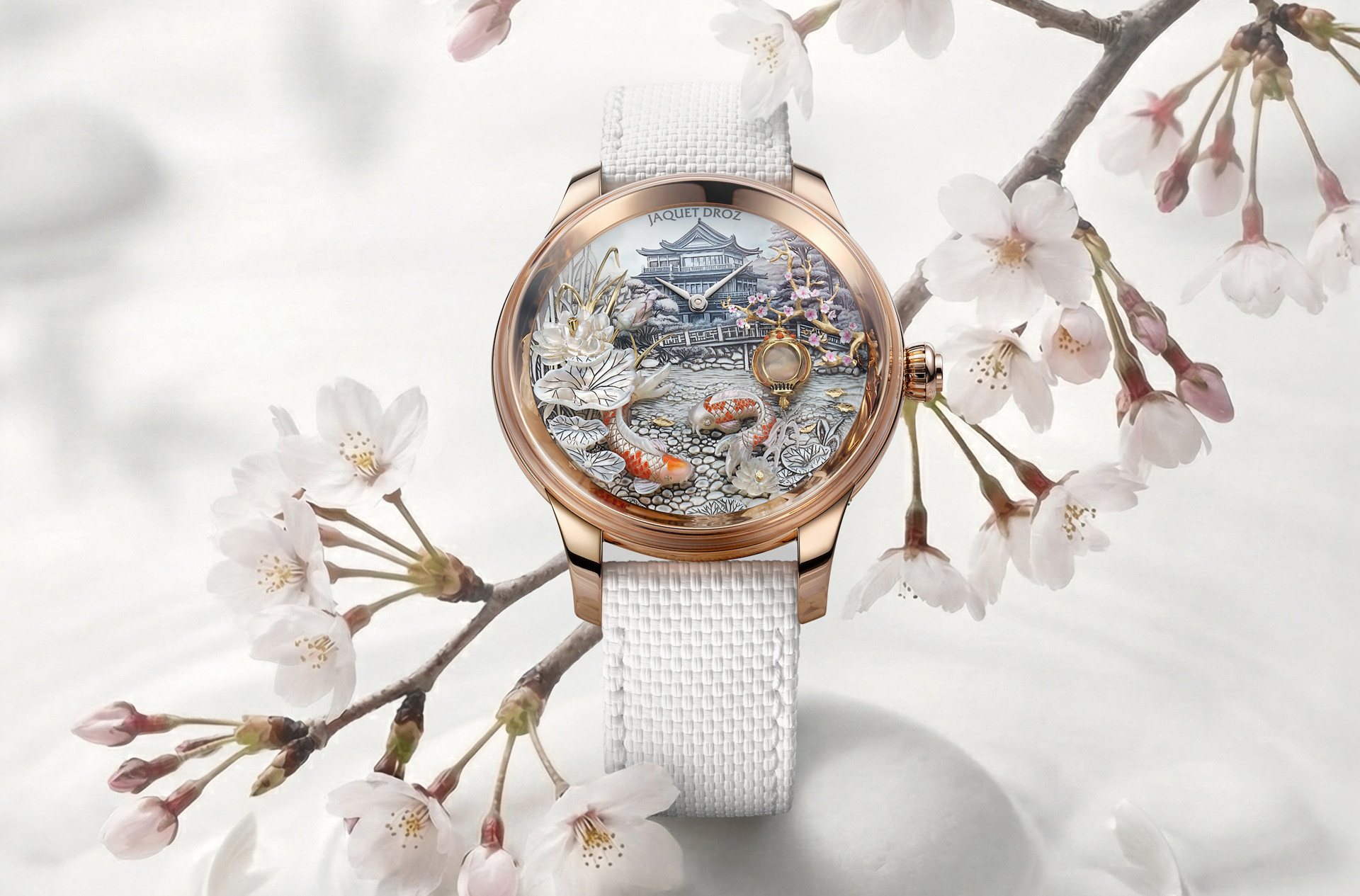 Jaquet Droz Petite Heure Minute Red Gold - Japanese Garden