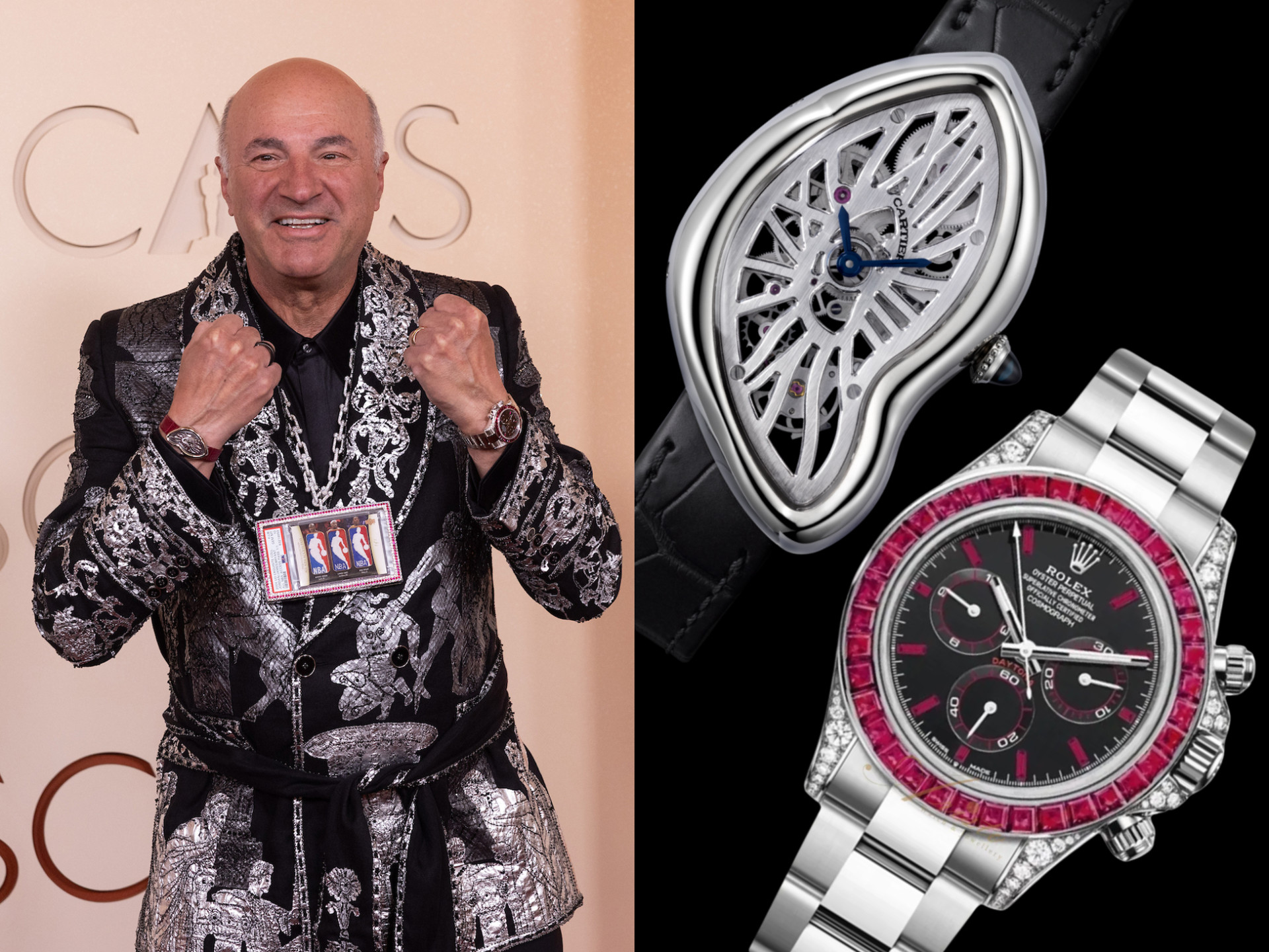 Кевин О'Лири: Cartier Crash Skeleton и Rolex Daytona с рубинами