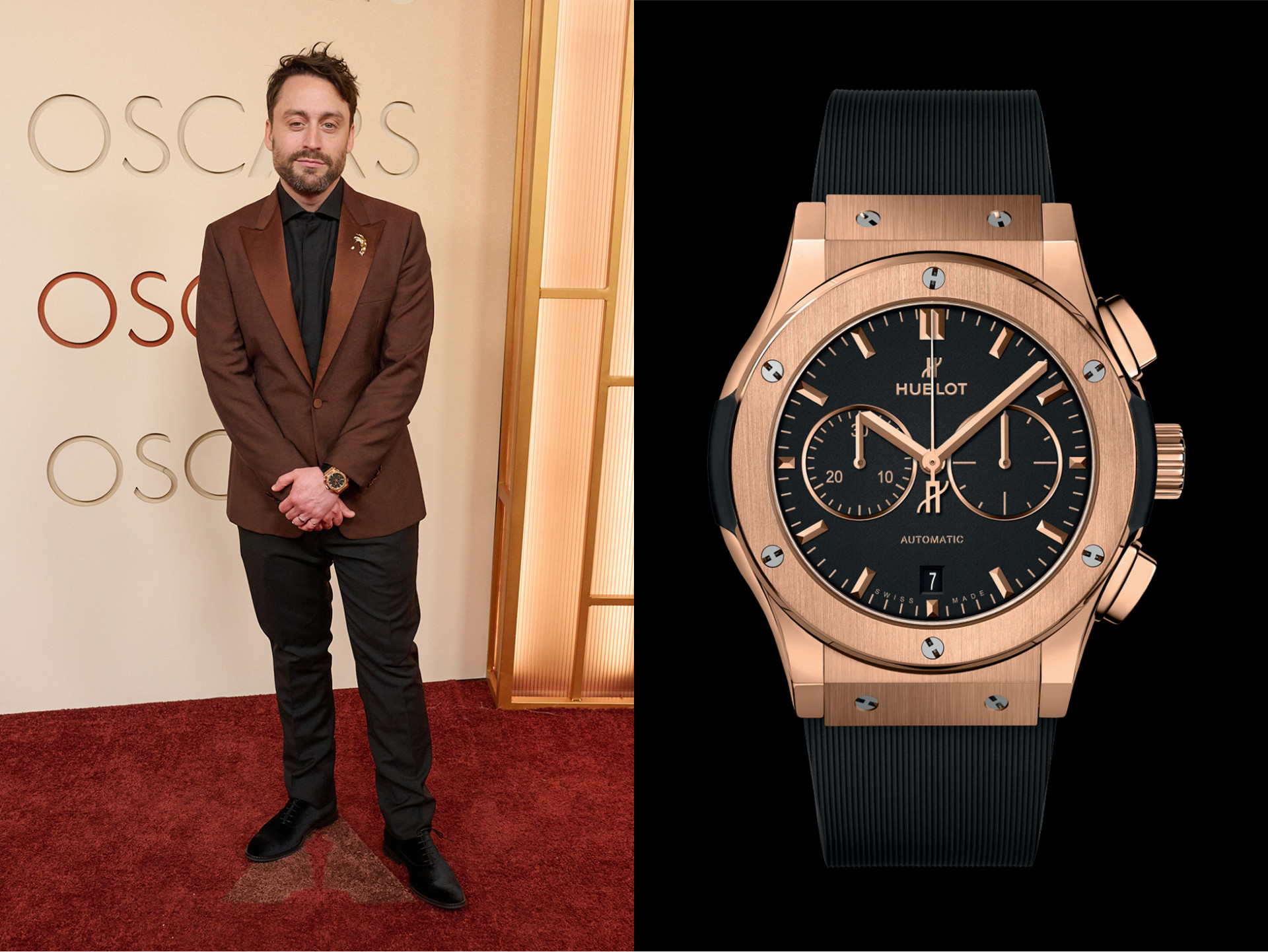 Киран Калкин: Hublot Classic Fusion Chronograph King Gold 42