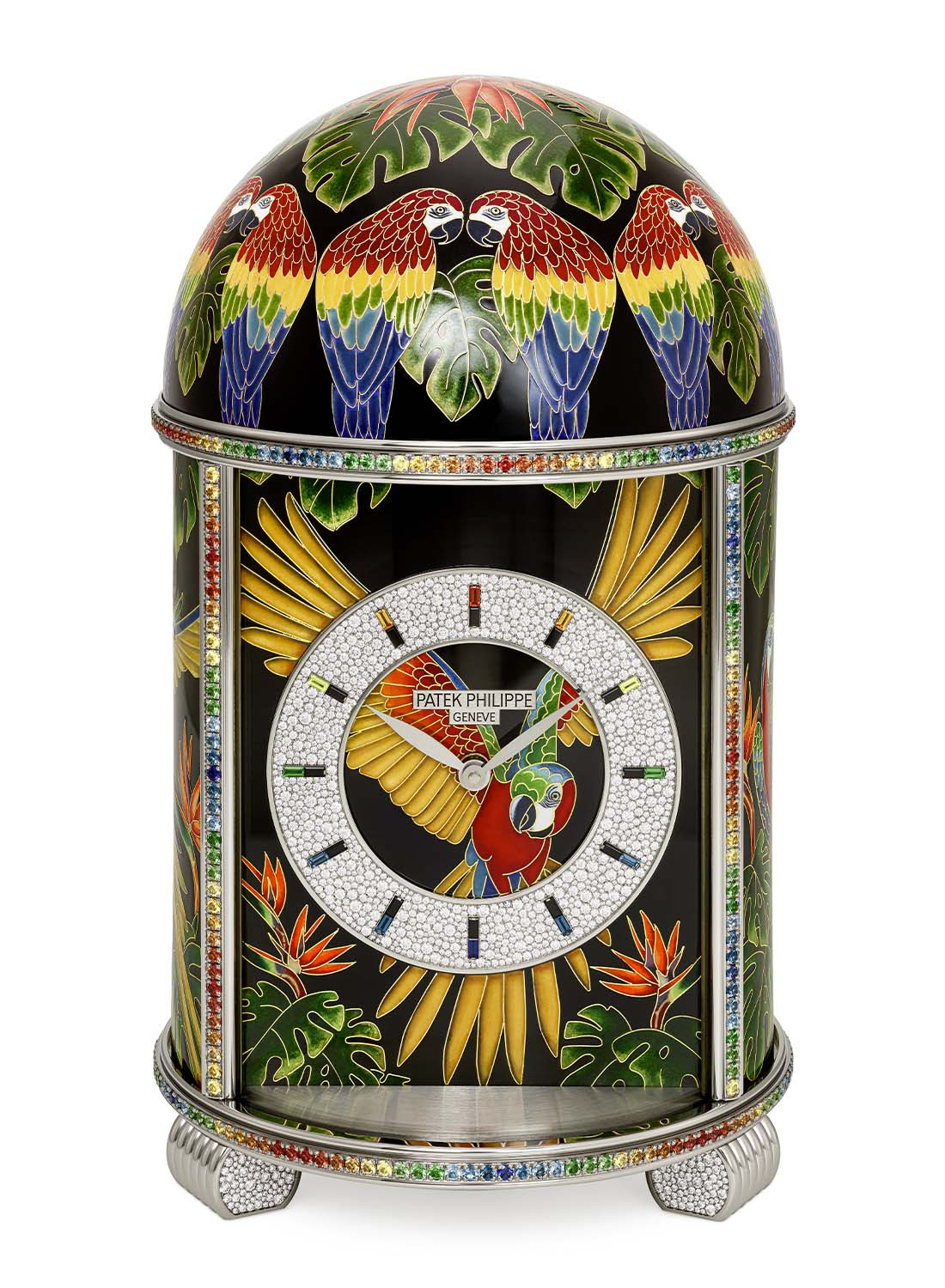 Macaws Dome Table Clock