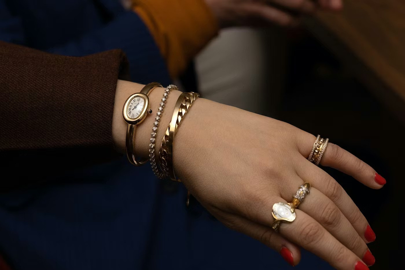 Cartier Baignoire с браслетом бэнгл