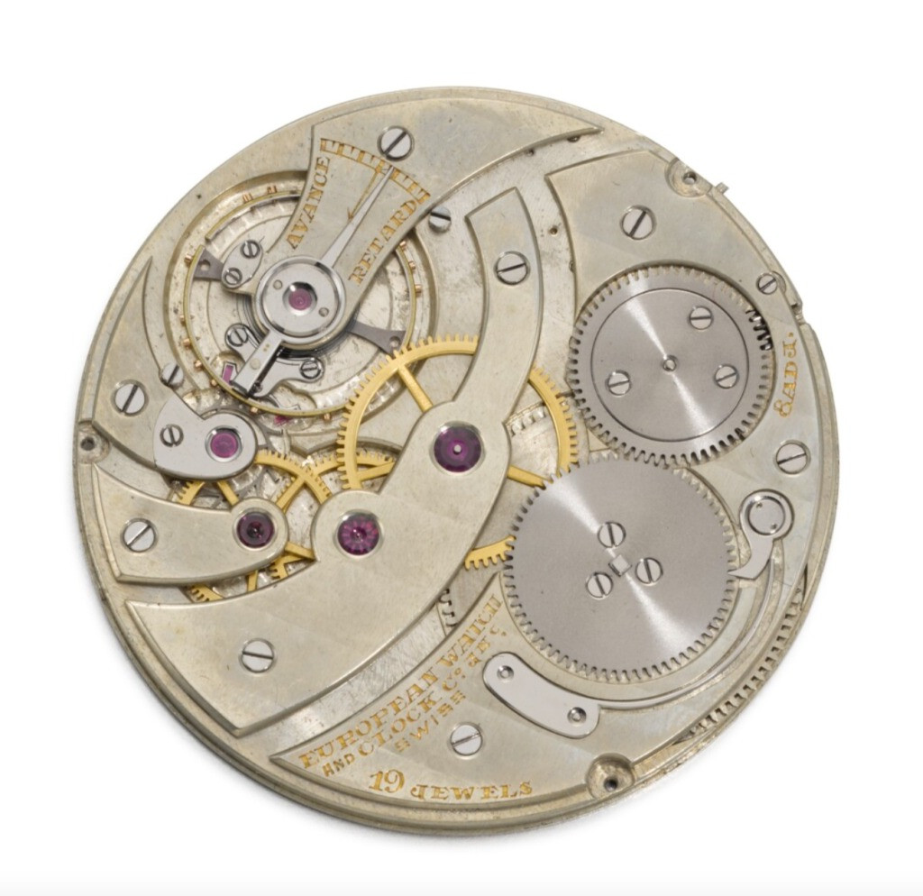 Механизм, созданный для European Watch & Clock Co для Cartier в 1920-х годах