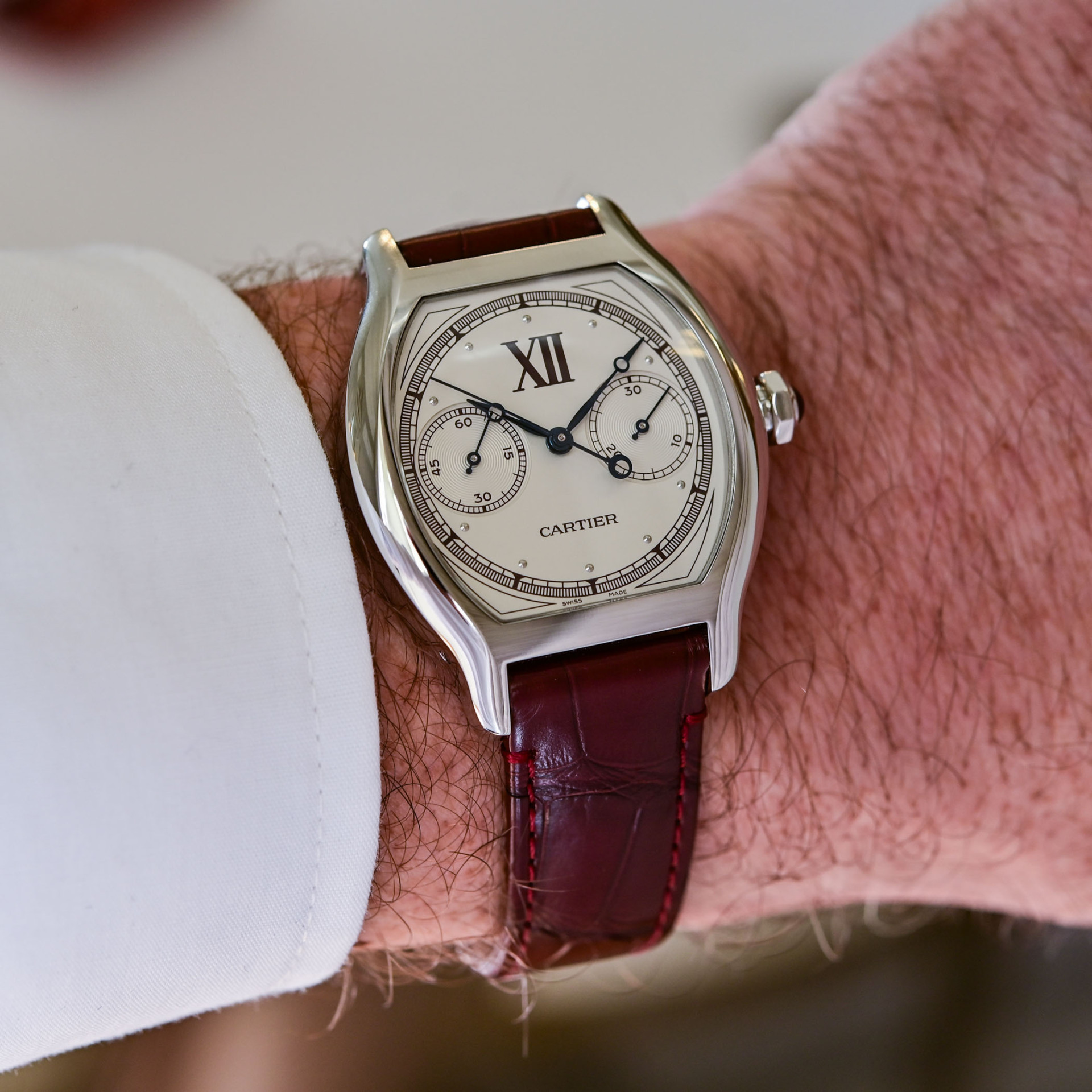 Cartier Prive Tortue Monopoussoir Chronograph Platinum