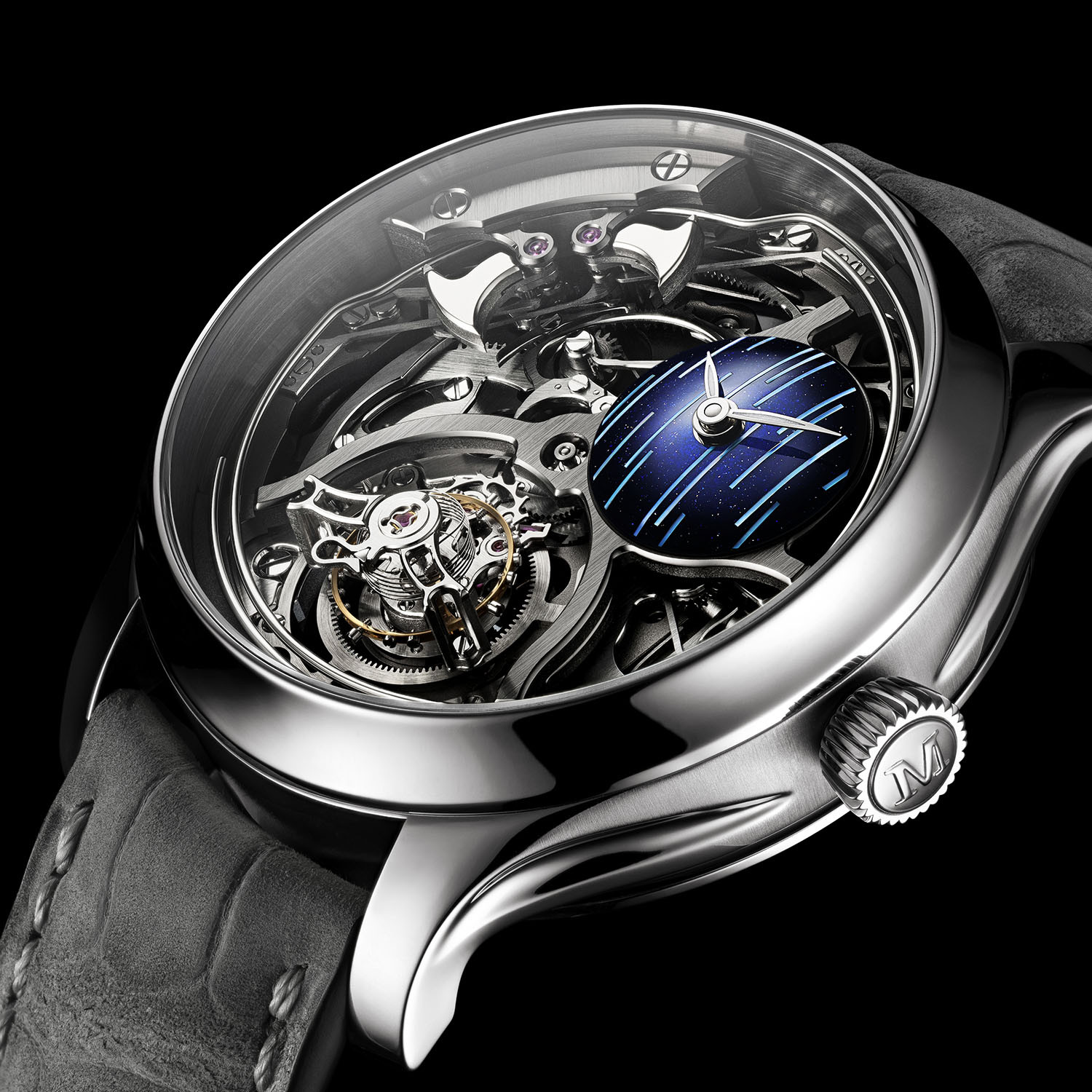 H. Moser & Cie. Endeavour Minute Repeater Cylindrical Tourbillon Skeleton Cosmic Rain